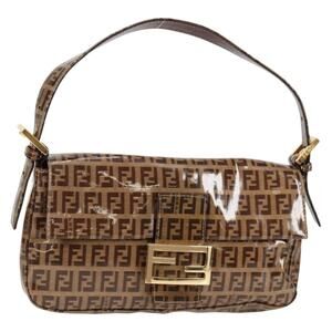 FENDI Zucchino Canvas Mamma Baguette Bag Coated Canvas Beige Gold